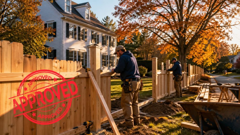 Blogs 3 Wood fence installation near a residential property in Ridgefield CT
